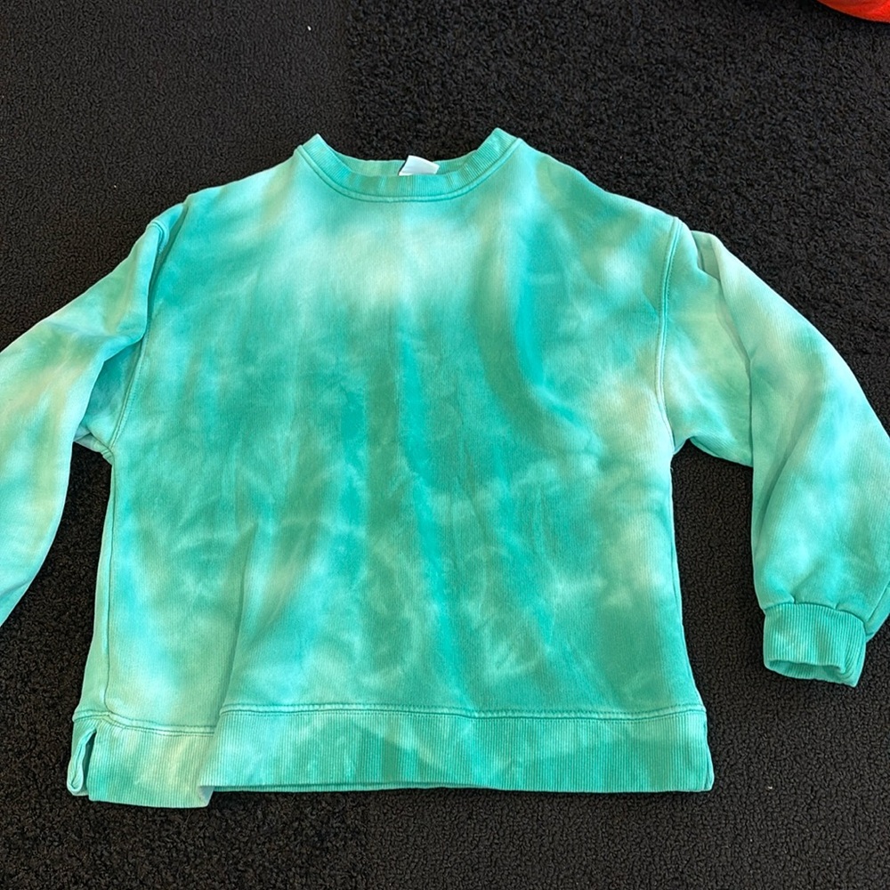 Zara girls green tie-dye size 11-12 sweatshirt
